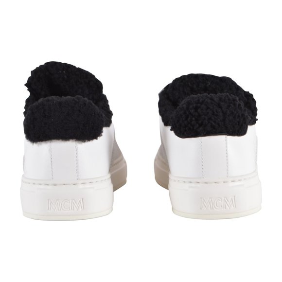 MCM Women's Shearling Contrast Logo Sneakers Shoes - Picture 5 of 9